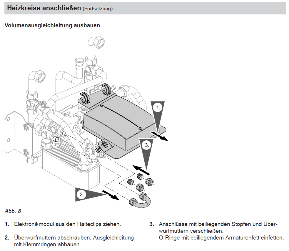 Volumenausgleichsleitung Ausbauen